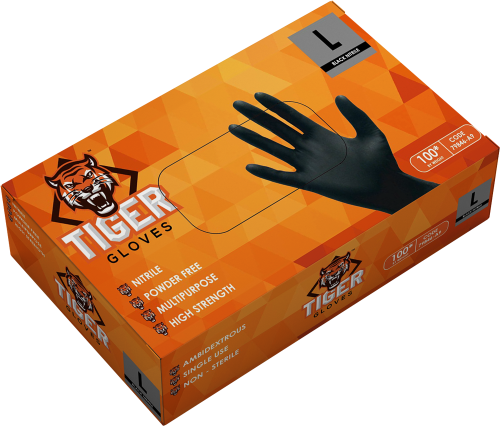 Black Nitrile Tiger Gloves