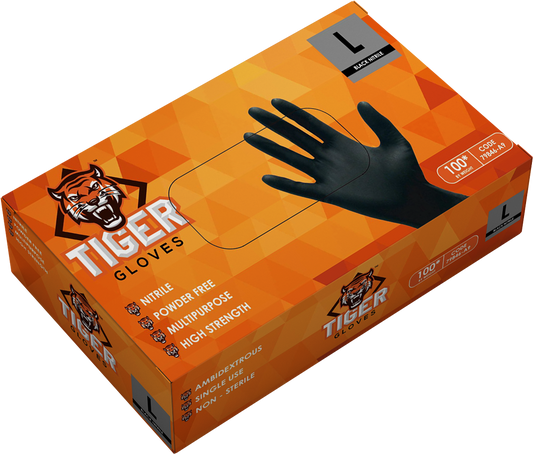 Black Nitrile Tiger Gloves