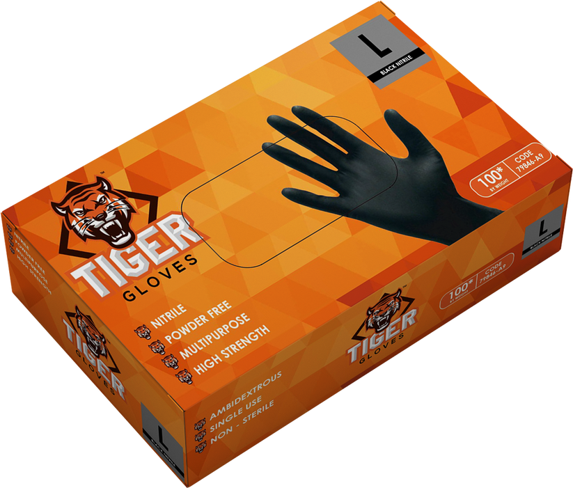 Black Nitrile Tiger Gloves Barbecue Supply Company