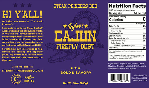 STEAK PRINCESS BBQ - CAJUN FIREFLY DUST